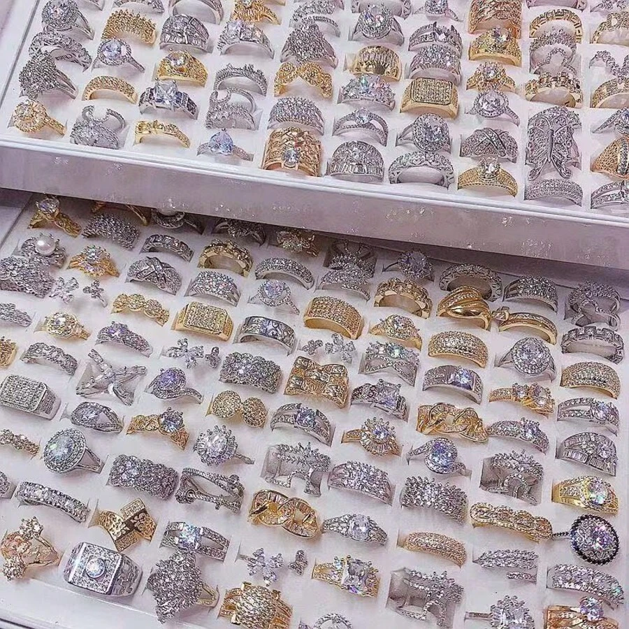 20pcs/40pcs Women's Multi-Element Stackable Rings, Random Assortment, Micro-Inlaid Zirconia Rings, Holiday Gift Jewelry