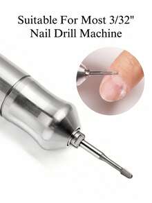 1 Pc Nail Drill Bit Tungsten Carbide Drill Bit Cuticle Remover, For Use With Electric Nail File Cuticle Cleaning Tool - Silver - View 4