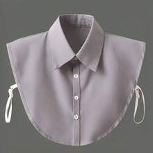 4/2/1pc Solid Color Detachable Half Shirt Fake Collar, Neutral Versatile Pointed Collar Fake Shirt Collar, Suitable For Matching With Sweaters And Coats - Multicolor - View 8