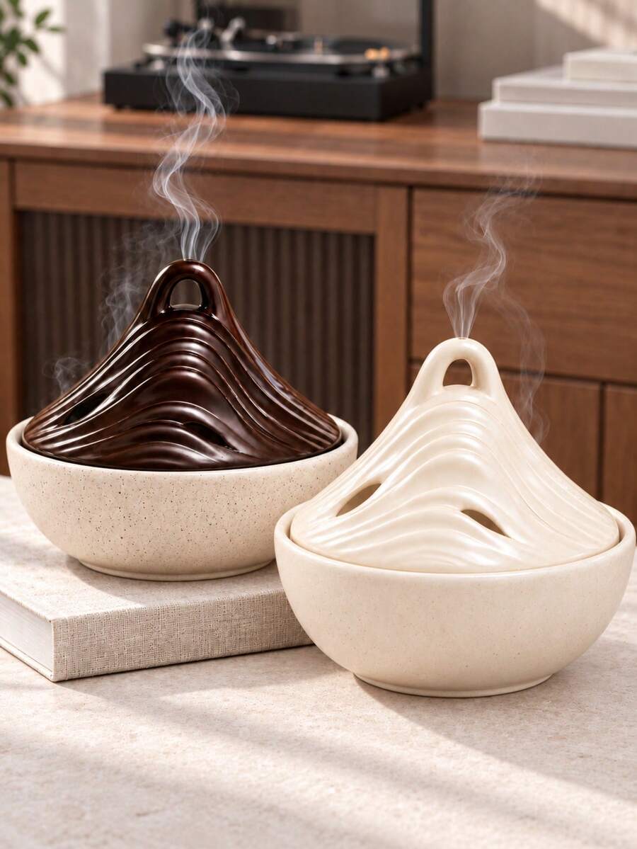 1pc Mountain-Shaped Incense Burner, Modern Minimalist Stone Texture Desktop Home Decor, Suitable For Living Room And Home Furnishing - Multicolor - View 1
