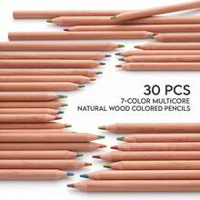 20/30/40 buah Pensil Warna Konsentris 7 Warna Kayu Alami, Desain Kreatif 7-in-1, Halus dan Mudah Digunakan, Cocok untuk Melukis, Mewarnai, Membuat Sketsa, Ilustrasi, Gradien, dan Penggunaan Seni Profesional - A - View 9