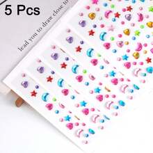 Colorful Sparkly Rhinestone Stickers, Shiny Self-Adhesive Gem Stickers, Cute Decorative Crystal Stickers For Crafts, Nails, Scra - one-size - View 6