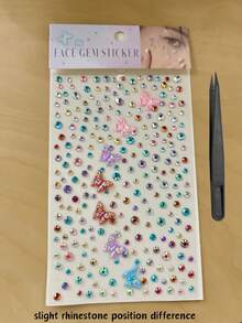 1pc Girl Style Creative 3D Acrylic Laser Decorative Sticker, Colorful Butterfly Star Crescent Moon Multi-Color Rhinestone Multi-Style Rhinestone Sticker, 3D Self-Adhesive Rhinestone Sticker With Tweezers, Suitable For Phone, Camera, Earphone, Gift Box, Greeting Card, Photo Album, Gift Decoration And More - one-size - View 12