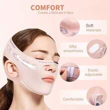 1pc Upgraded Chin Support Mask, Adjustable Contour, Reusable, Eliminates Chin Fat, Adjustable Support For Facial Contouring, Comfortable Jawline Shaping, Facial Tape - Multicolor - View 8