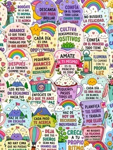 50Pcs Self‑Care Positive Affirmation Stickers, Cute Pastel Rainbow Reminder Text Vinyl Decals, Waterproof Stickers For Laptop, Water Bottle, Phone, Kindle, Journal, Scrapbook, DIY Stationery Decor - Multicolor - View 2