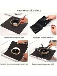 Stain-Resistant Easy-To-Clean Gas Stove Protector Mat 0.12mm Thickened Burner Cover High-Temperature Resistant Outdoor Grill Anti-Oil Pad Kitchen Stove Heat Insulation Protection Mat - Multicolor - View 9