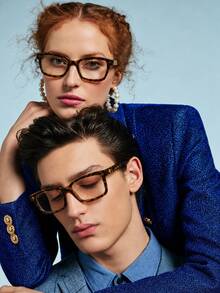 Leopard Print Square Frame Blue Light Blocking Glasses, With Protective Case, Reduces Screen Blue Light Exposure, Suitable For Indoor Office And Study, Also Functions As A Fashion Accessory - Glasses [Leopard Print Square Frame] - View 5