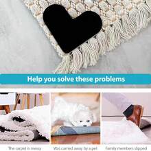 2/4/8PCS Rug Gripper Fixing Tape, Double Sided Non Residue Carpet Adhesive Sticker Anti Slip Rug Pad PU Washable Reusable Keep Carpet Corners Flat, Double-Sided Adhesive Carpet Grips, Household Essentials, Fall Home Decor, Dorm & Bathroom Accessories - Multicolor - View 3