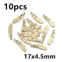 10pcs Stainless Steel Leaf Feather Charms Pendant For Necklace Earring Bracelet DIY Crafts Jewelry Making Accessories Findings - Feather - View 14