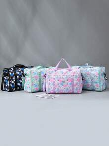 Tas Jinjing Semalam + Tas Duffle Bermotif + Organizer Multi Kompartemen + Tas Olahraga Akhir Pekan untuk Penggunaan Sehari-hari + Tas Bahu Quilted Gradien Pastel - MultiWarna - View 2