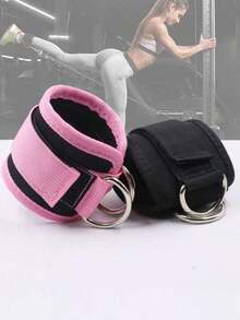2pcs Fitness Ankle Straps Adjustable D-Ring Support Cuffs Padded Ankle Wraps For Leg Workouts Adjustable And Breathable Ankle Sleeves - Multicolor - View 4