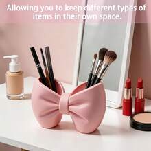 1/2pcs Cosmetic Storage Box, Bow-Shaped Storage Box, Toothbrush Holder, Suitable For Makeup Brushes, Eyebrow Pencils, Eyelash Brushes, Hair Accessories Storage, Suitable For Home Use - Multicolor - View 4
