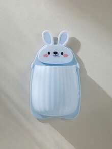 1pc Cute Rabbit Shaped Wall-Mounted Toothbrush & Toothpaste Holder - Space-Saving Bathroom Storage Rack, Multi-Color Options, Washbasin Organizer, Also Suitable For Storing Hairbrushes & Makeup Brushes, Drill-Free Wall-Mounted Storage Box, Home Bathroom Organization Essential - A - View 10
