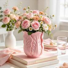 1pc Creative Cabbage Shaped Vase, Makeup Brush Holder, Highly Attractive Desktop Pen Holder, Dressing Table Fun Decorative Storage Ornament - A - View 1