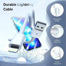 Colokan Pengisian Cepat USB-A Tipe Adaptor Pengisian Cepat Blok Pengisian Daya, Dengan Kabel Data Pengisian Cepat USB ke Lightning 3,3 Kaki/100cm Kabel Transfer Data Efisiensi Tinggi Kabel Apple Carplay Mobil, Kompatibel dengan Seri 14/13/12/11/ Pro Max Plus - Putih - Steker Tipe AS A (110-127V) - View 5