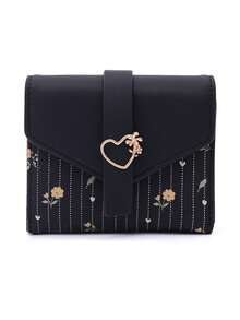 2026 New Women's Short Wallet Korean Style PU Printed Zipper Snap Foldable Clutch Bag Multi-Card Slots Student Coin Purse Party Gift Daily Travel Tourism ID Bank Card Holder Wallet Multifunctional Birthday Spring Festival Gift Ticket Holder - Multicolor - View 15