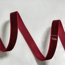 1pc Deep Red Single‑Sided Velvet Ribbon, 10‑50mm Assorted Width, Decorative Ribbon For Jewelry Display, Flower Gift Wrapping, Bow Decoration, Perfect For Valentine's Day, Christmas And New Year Party Home Decor - Multicolor - View 11