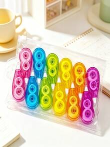 Bộ băng keo văn phòng 12/6/3 cái | Màu cầu vồng, thiết kế bánh răng trong suốt nhỏ gọn, băng keo khô mượt, phù hợp cho học sinh, nhân viên văn phòng, người đam mê ghi chép, chất liệu nhựa - Bộ - Xem 6