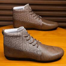 Men's New Autumn/Winter Outdoor High-Top Boots, Lightweight Comfortable Work Boots, Fashion Versatile Workwear Boots For Men - Khaki - View 5