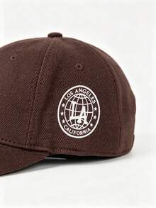1pc Embroidered LA Baseball Cap, Outdoor Adjustable Sun Protection Casual Hat, Suitable For Spring/Autumn Travel, Beach Vacation, Men's Sun Hat, Y2K Style Youth Cap - Coffee Brown - View 2