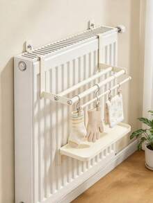 Thickened Metal Double-Bar Radiator Clothes Drying Rack, Multi-Functional Clothes Drying Rack, No Drilling Required, Metal Material, Space-Saving, Laundry Drying And Heating, Wall-Mounted Radiator Clothes Drying Rack, Suitable For Clothes, Towels - Multicolor - View 4