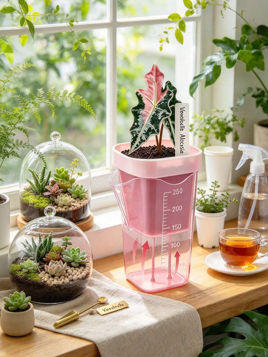 1/4/6PCS Self-Watering Transparent Planter Set With Water Level Indicator, Mini Indoor Flower Pot, Christmas Gift, Christmas Tabletop Decoration, Houseplant Starter Pot, Holiday Home Decor, Plant Gift For Christmas Party & Desktop Greenery Display - Multiple Styles - View 1