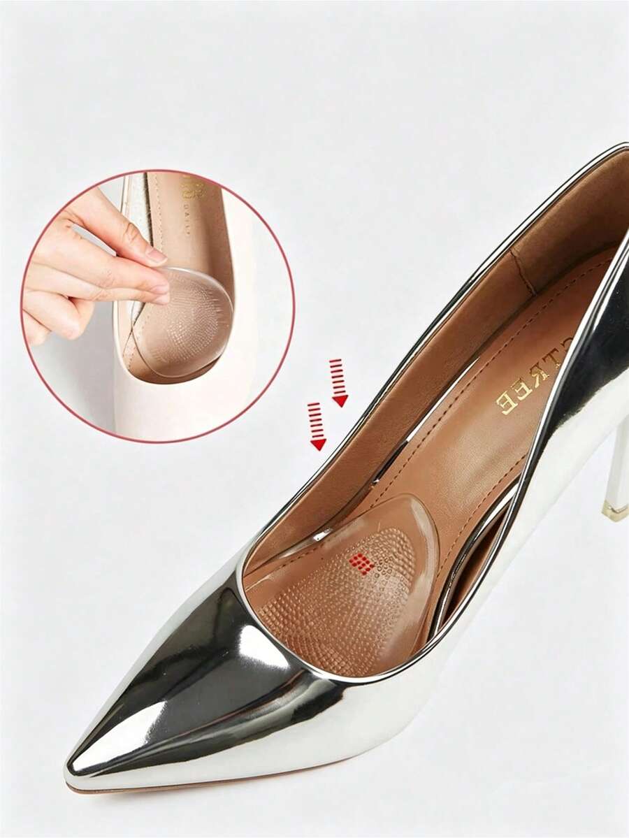 High Heel Silicone Forefoot Pads, Soft Shock-Absorbing, Anti-Friction & Anti-Slip, Self-Adhesive Invisible Forefoot Cushions For Summer Sandals - Clear - View 1
