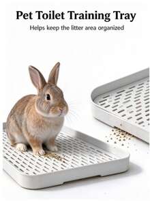 Corner Grated Small Pet Litter Box (Hollow Grate Separates Urine), Detachable And Easy To Clean Pet Toilet, Suitable For Rabbits, Guinea Pigs, And Other Small To Medium Pets, All-Season Use - White - View 5