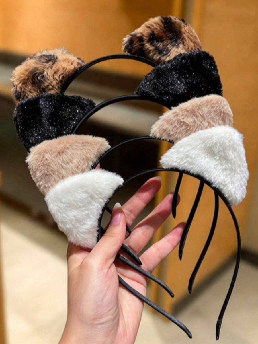 Cat Ear Headband Cute Hair Band For Going Out, Autumn/Winter Face Washing And Makeup Headband Hair Accessory - Multicolor - View 1