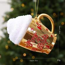 1pc Christmas Tree Ornament, Gold Christmas Tree Hanging Decoration, Cozy Atmosphere Decor, Suitable For Home Party Christmas Tree Decoration, Holiday Decoration, Room Hanging Ornament - Multicolor - View 17