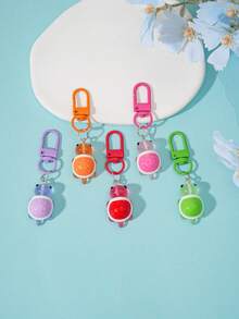 Cute Glow-In-The-Dark Mini Turtle Keychain, Colorful Glowing Resin Turtle Bag Charm, Clip-On Backpack Pendant Decorative Gift - Glow-in-the-dark Turtle - View 4