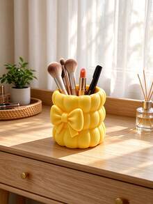 Creative 3D Printed Wave Bow Storage Tube, 3D Bubble Design With Delicate Texture, Sturdy And Durable, Can Store Makeup Tools And Pens, Multiple Colors Available, Suitable For Vanity And Desk, Cute Niche Gift Item - Multicolor - View 8