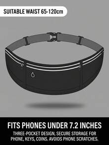 Unisex Sports Waist Bag, Suitable For Running, Hiking, Fitness And Night Running, Can Hold Phone, Reflective Strip Design Suitable For Night Running - Multicolor - View 12
