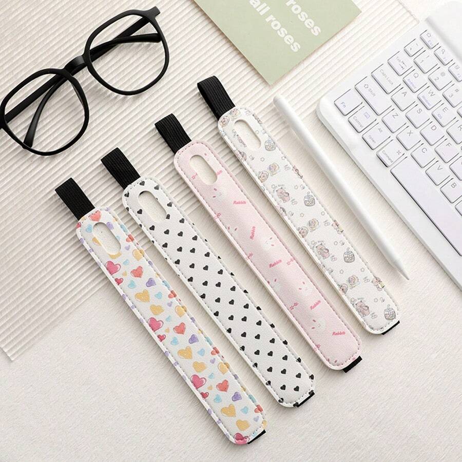 Printed Leather Pencil Case Suitable For Pencil Capacitive Stylus Pen Sleeve Anti-Loss Elastic Band Buckle Book Pen Holder - Multicolor - View 1