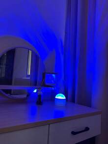 1pc 16-Color Aurora Wave Projection Light Strip With Remote Control - Rotating Flame Effect USB Wave Night Light Projector, Suitable For Bedroom, Game Room, Valentine's Day And Christmas Decoration, Room Atmosphere Night Light - Multicolor - View 5