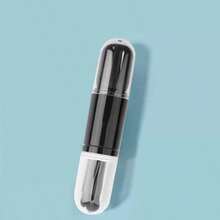Mini Portable 4-In-1 Makeup Brush Multi-Function Travel Powder Eyeshadow Blush Contour Retractable Capsule Brush - Black - View 6