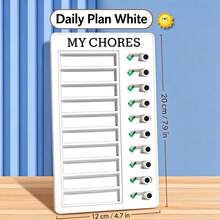 Self-Discipline Check-In Board With Replaceable Task Cards, Sliding Check-In Device, Daily Task Planner, Habit Tracker, Chore List, Time Management Tool, 3-Layer Detachable ABS Material, 3 Colors Available, Reusable - Multicolor - View 9