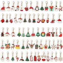 30/9/3pcs Christmas Theme Keychains, Featuring Santa Claus, Snowman, Gingerbread Man, Bell, Reindeer Designs, With Storage Bag, Christmas Hug Greeting Card With Blessing Message, Random Keychain Styles, 30pcs[10 Random Style Keychains + 10 Cards + 10 Mesh Bags] - Multicolor - View 1