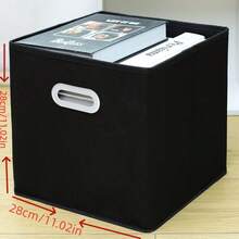 1pc Fabric Cube Storage Basket, Foldable Square Fabric Storage Organizer Box, Hollow Handle, Foldable Storage Box, Suitable For Wardrobe Shelves, Bedroom, Home Storage And Organization - View 9