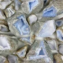 1pc Druzy Blue Lace Agate Cluster/Genuine Mineral Raw Specimen With Geometric Patterns/Unique Mineral Structure - Blue - View 12