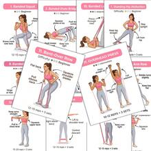 30 Resistance Band Training Cards - Illustrated Step-By-Step Workout Guide Set | Home Fitness & Travel Full Body Strength Training Flashcards - Sets - View 1