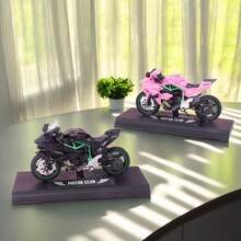 1:18 Scale Steerable Shock-Absorbing Motorcycle Model, Bedroom Decor Vehicle Ornament Collection, Suitable For Birthday Gift, Holiday Gift, Halloween, Back To School, Graduation, Christmas - Black - View 3