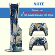 1 Set Printed Pattern Skin Sticker For Slim Game Console, Waterproof Scratch-Resistant Controller Personalized Decorative Protective Film - View 10