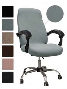 1pc Stretchable Office Chair Cover With Zipper, Durable Soft Computer Desk Chair Cover, Printed Universal Office Computer Chair Cover, Removable Washable Dust-Proof Elastic Protective Cover With Zipper, Splash-Proof Solid Color Computer Office Chair Cover, Sofa Cover - Multicolor - View 9