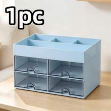 1pc Desktop Storage Box With Drawer, Makeup Organizer For Vanity, Desktop Organizer, Suitable For Desktop Storage - View 12