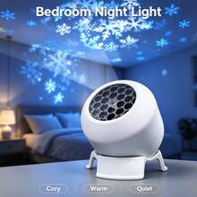Đèn chiếu hình bông tuyết Giáng Sinh, đèn chiếu sao LED xoay 360°, dùng nguồn USB, đèn trang trí lễ hội trong nhà cho phòng ngủ, tiệc tùng, năm mới - Hoa tuyết - Xem 4