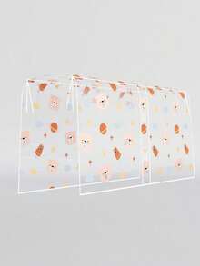 1pc Outdoor Clothes And Blanket Drying Cover - Waterproof Bird-Proof EVA Plastic Dust Cover, With Double-Pole Balcony Frame, No Power Required For Clothes Storage And Drying, Multi-Purpose Rectangular Design, Balcony Storage Rack, Playful Pattern Design, Sturdy Pole Support, Suitcase - Multicolor - View 11