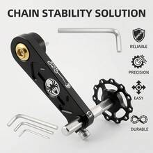 黑色 CNC 鋁合金鏈條導向器，適用於山地單車，越野騎行與長途通勤防掉鏈張力器 - A - 查看 7