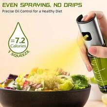 Rociador de Aceite de Oliva de Vidrio de 100ml con Diseño Bloqueante de Luz - Pulverizador Libre de BPA para Freidora de Aire, Ensalada, Barbacoa y Asado - Mango Ergonómico y Control Preciso del Rociado, Esencial para BBQ, Utensilios de Cocina Modernos, P - Ver 7