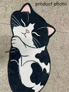 1pc Sleeping Cow Cat Shaped Doormat, Welcome Mat, Carpet, Rug, Universal Door Mat, Bedroom Rug, Area Rug - Multicolor - View 3